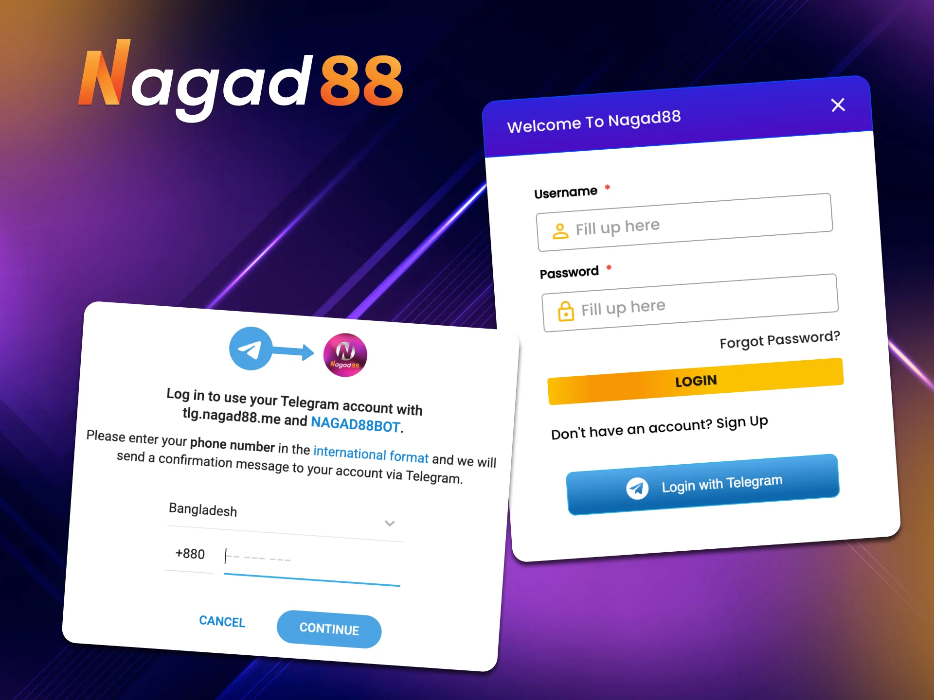 Follow the steps to log into your account at Nagad88.
