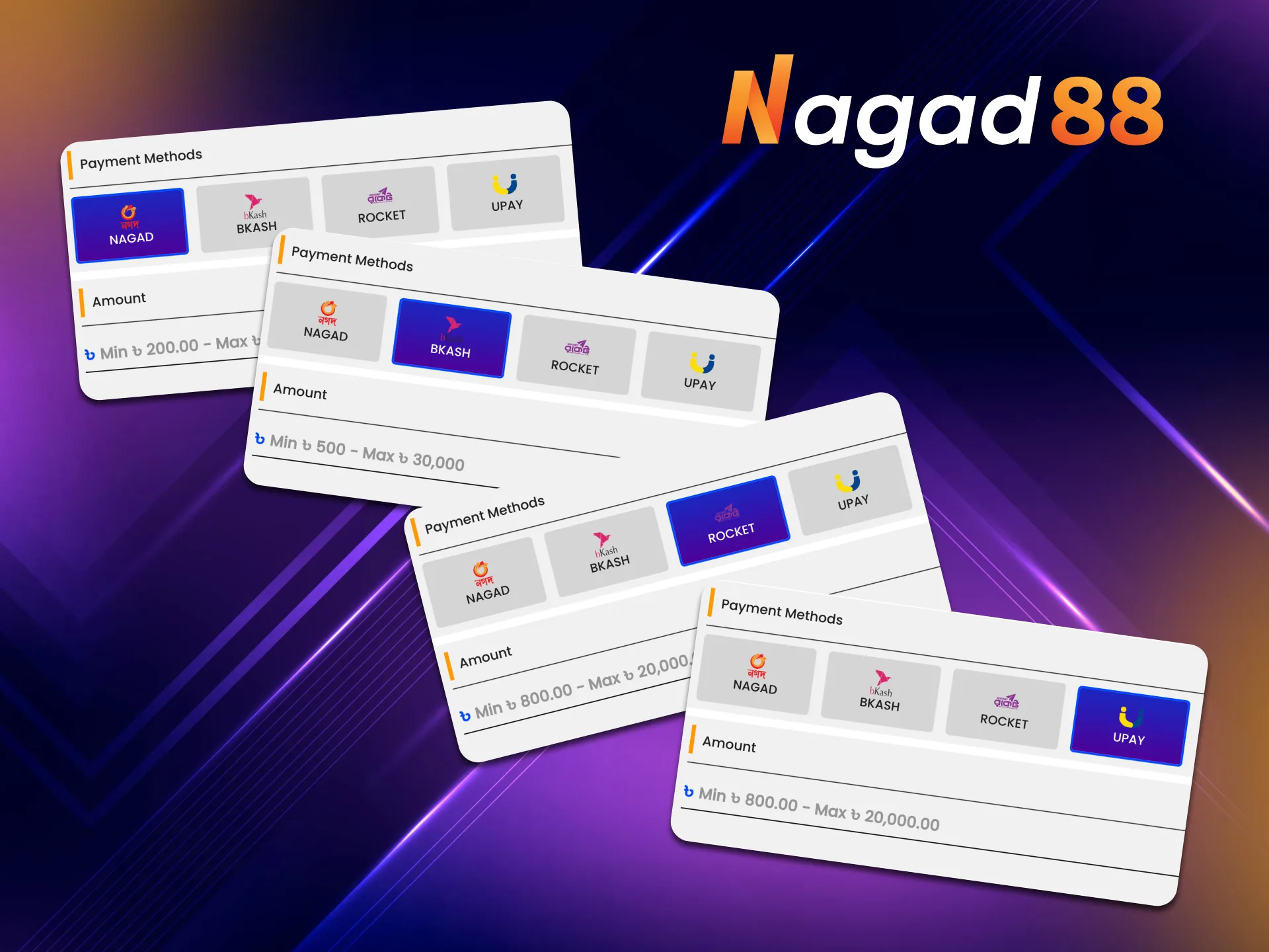 Nagad88 offers you safe and trusted withdrawal methods.